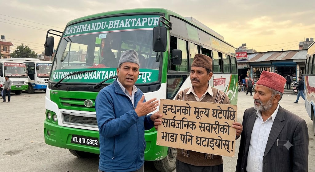इन्धनको मूल्य घटेपछि यातायात व्यवसायीलेनै भने, 'सार्वजनिक सवारीको भाडा पनि घटाइयोस्'